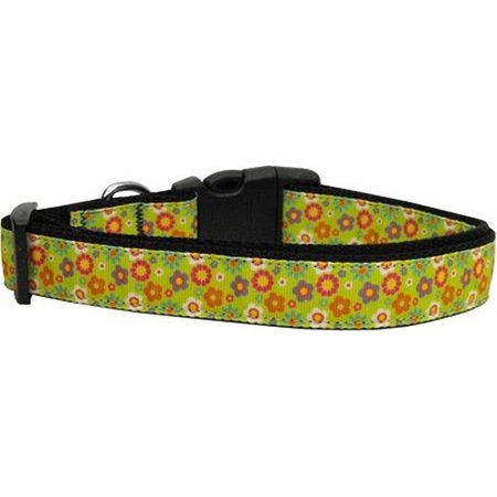 UNCONDITIONAL LOVE Lime Spring Flowers Dog Collar Medium UN797028